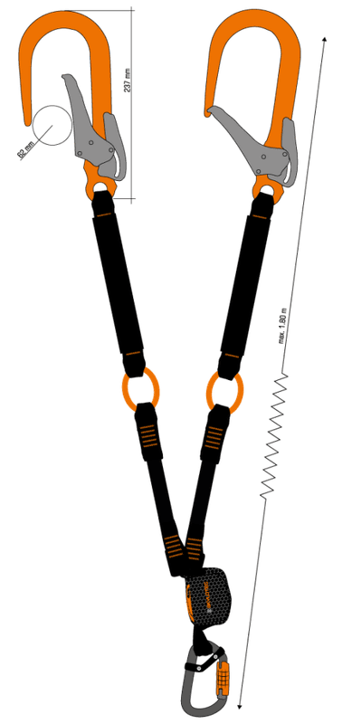 SKYLOTEC NANOLINK TIEBACK dobbel fangline 1,8m m/stor presslås